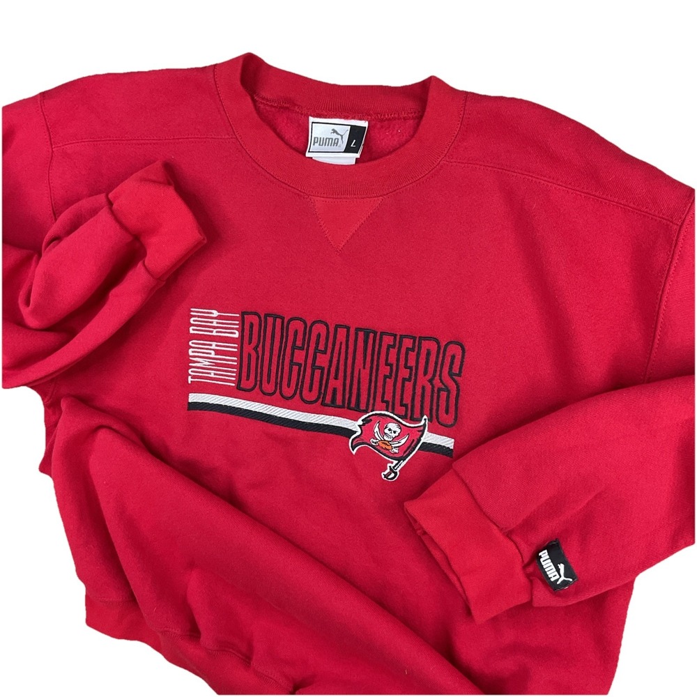 Puma‎ Tampa Bay Buccaneers Sweatshirt Mens L Crewneck Pullover 90s NFL Vintage